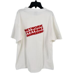 Vintage MCI Network Systems Engineering Ribbed T-Shirt Mens Size XL White